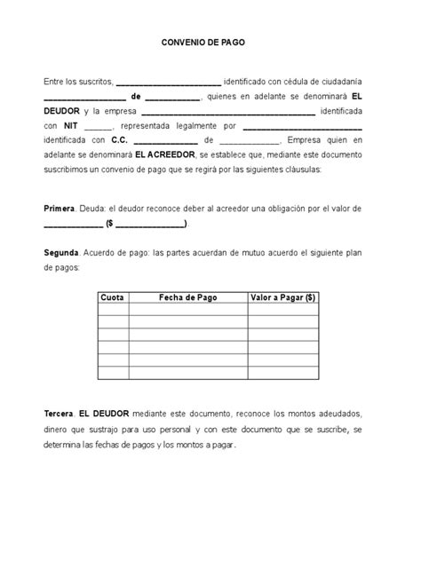 Convenio De Pago