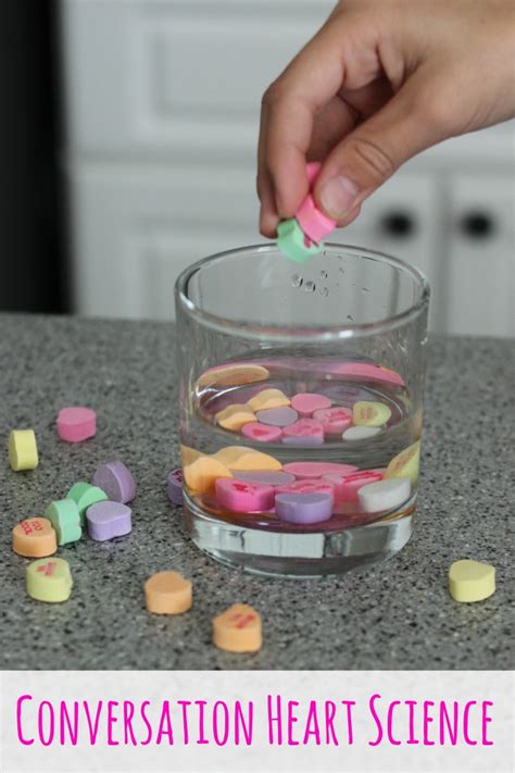 Conversation Heart Candy Science Experiments Heart Science Experiment - Heart Science Experiment