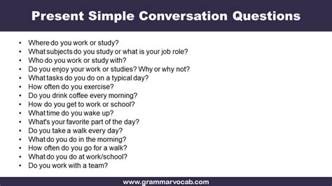 conversation in present simple