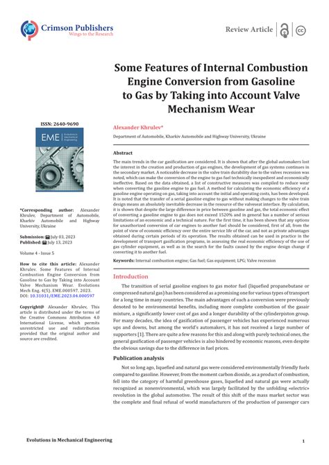 Conversion Of A Gasoline Internal Combustion Engine To A