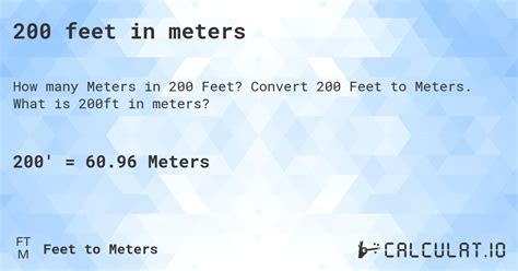 Convert 200ft To M