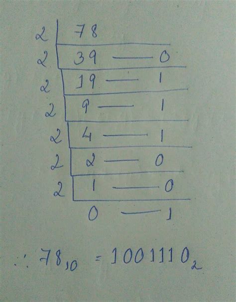 convert 78 to binary step by step Brainly.in