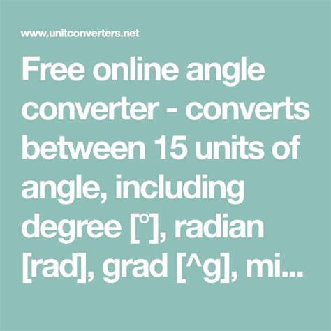 Convert Angle Grad Unit Conversion Online Grade To Angle - Grade To Angle