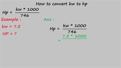 Convert Kw To Hp