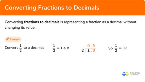 converting fractions to decimals examples