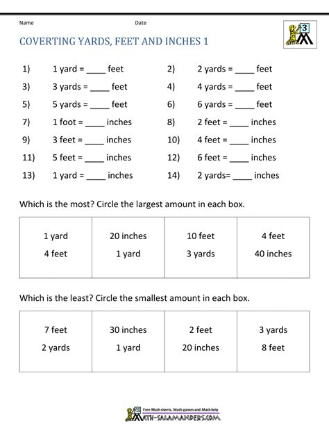 Converting Inches Feet Yards Worksheets Converting Feet To Inches Worksheet - Converting Feet To Inches Worksheet