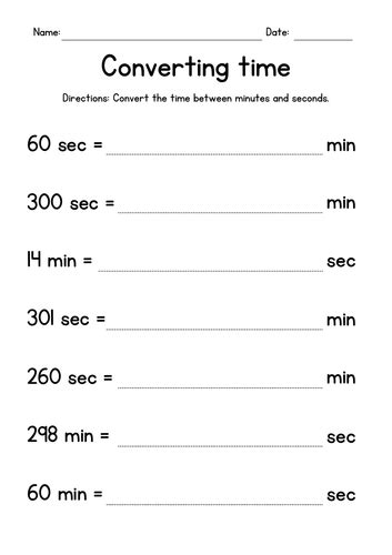 Converting Units Of Time Teaching Resources Time Conversion Worksheet - Time Conversion Worksheet
