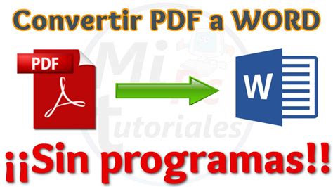 Convertir Pdf A Word Gratis Sin Registro