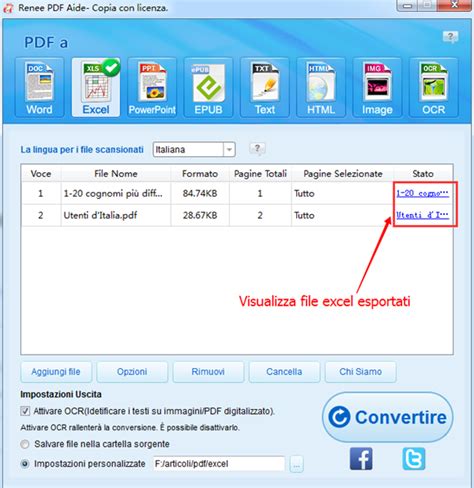 convertitore pdf excel free