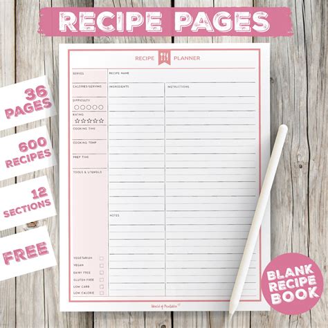 Cookbook Blank Book