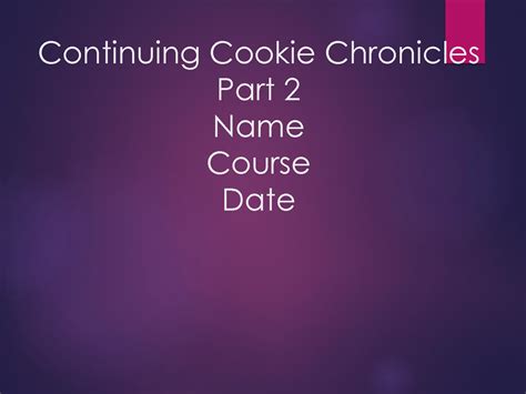 Read Online Cookie Chronicle Answers Chapter 5 