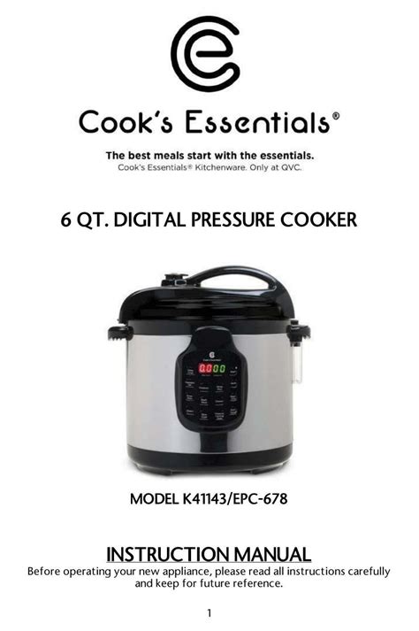 Cooks Essentials Instruction Manuals