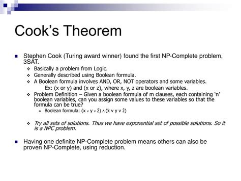 Cook's Theorem In Daa