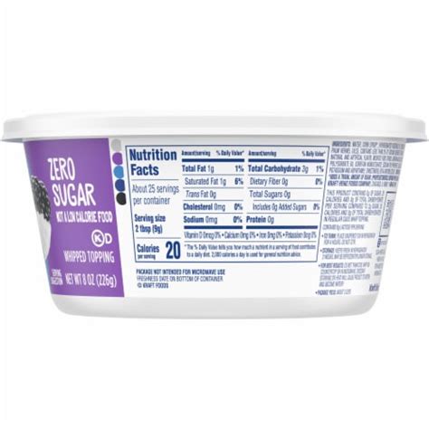 cool whip zero sugar Calories, Carbs & Nutrition Facts