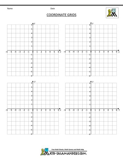 Coordinate Plane Grid Math Salamanders Math Grid Worksheets - Math Grid Worksheets