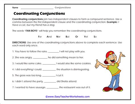 Coordinating Conjunctions Fanboys Differentiated Worksheets Conjunctions Fanboys Worksheet - Conjunctions Fanboys Worksheet