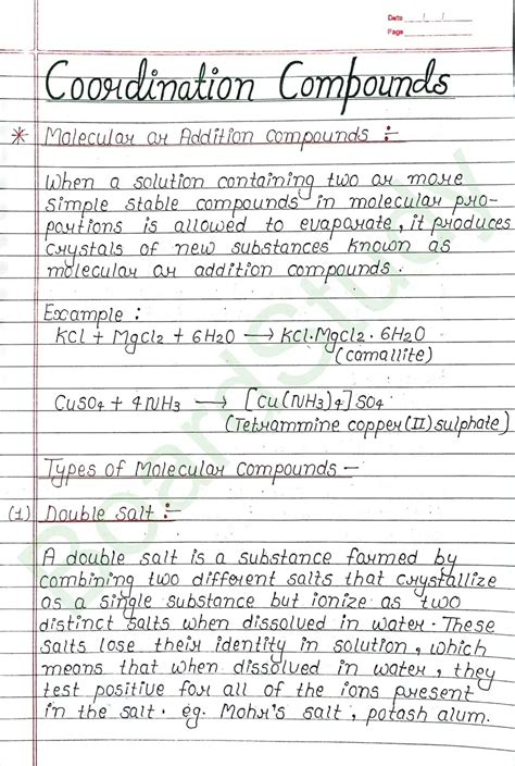 Coordination Chemistry Notes
