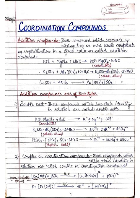 Coordination Compounds Class 12 Pdf