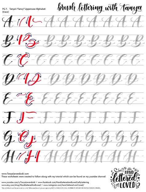 Copperplate Calligraphy Brush Pen Worksheets Cherry Pearl Brush Pen Worksheet - Brush Pen Worksheet