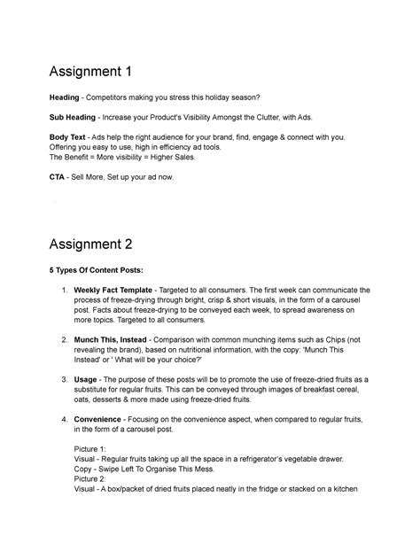 copywriting assignments