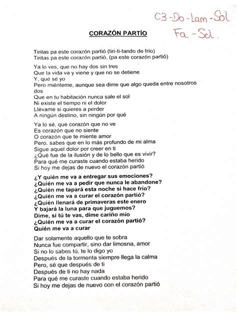 Corazon Partio Con Letra