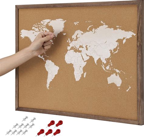 cork world map with pins