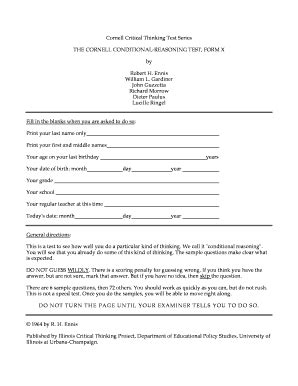 Download Cornell Critical Thinking Test 