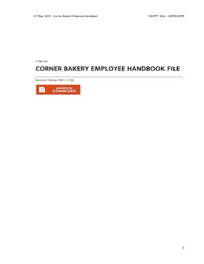Read Online Corner Bakery Employee Handbook 