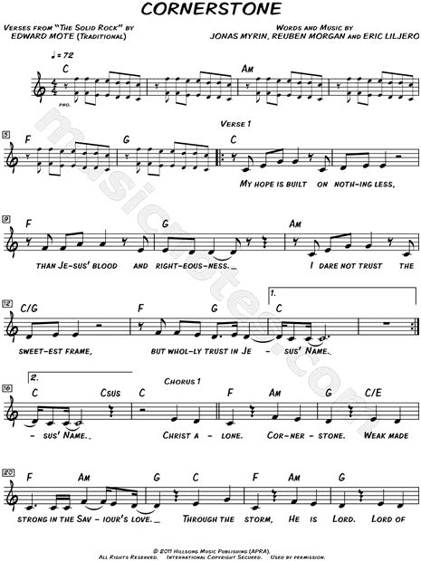 Cornerstone Lead Sheet