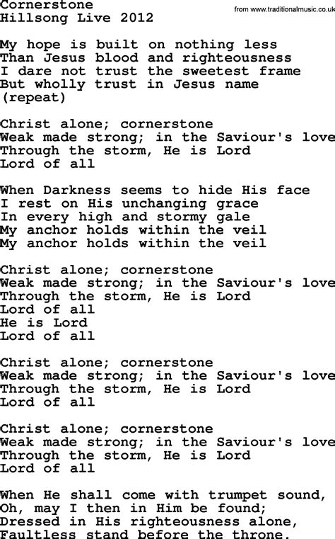 Cornerstone With Lyrics