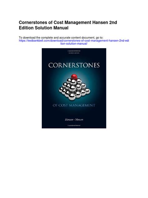 Read Online Cornerstones Of Cost Management 2Nd Edition Solutions 