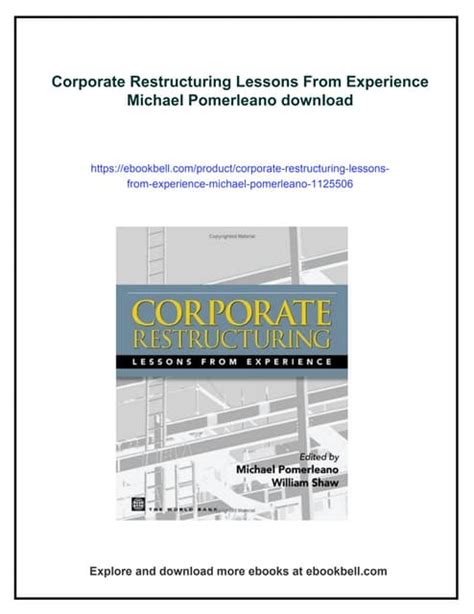 Corporate Restructuring Lessons From Experience