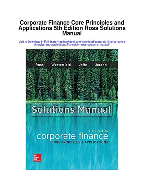 Full Download Corporate Finance Core Principles And Applications Solution 