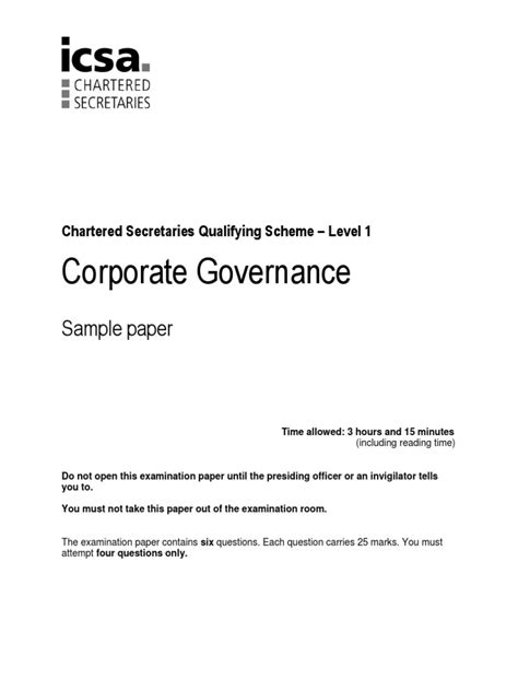 Read Online Corporate Governance Paper 