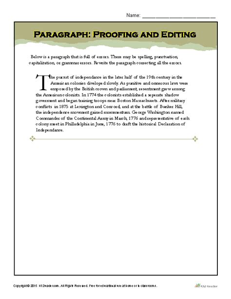 Correct The Paragraph Proofing And Editing Worksheets 5th Grade Editing Worksheet - 5th Grade Editing Worksheet