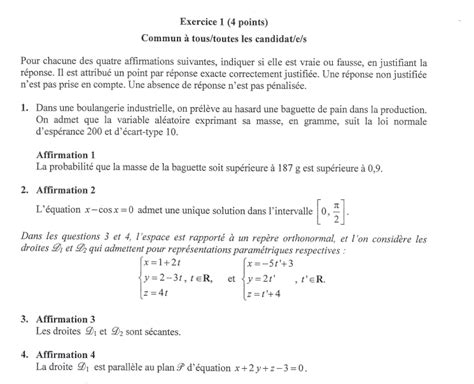 Correction Bac Maths Centre Etranger 2024