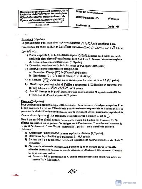Correction Maths 2024