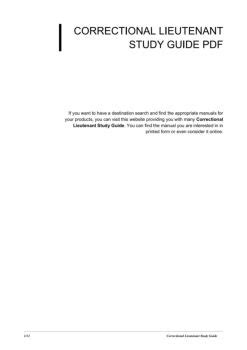 Correctional Lieutenant Study Guide