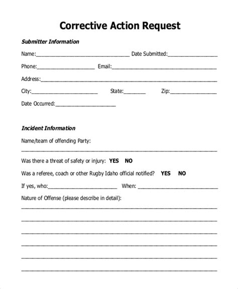 Corrective Action Request