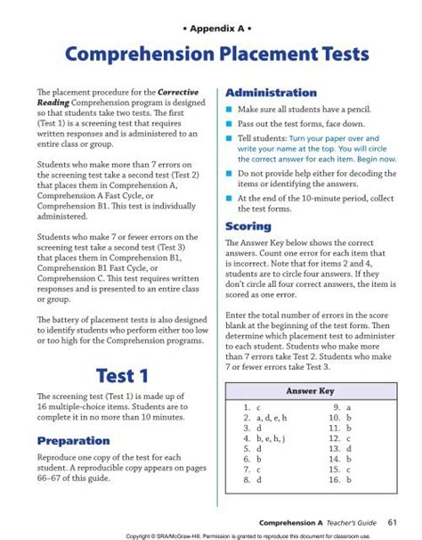 Download Corrective Reading Comprehension Placement Test 