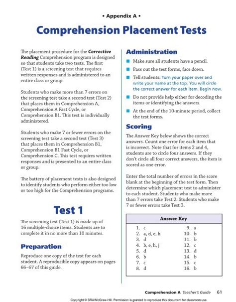 Full Download Corrective Reading Comprehension Placement Test 
