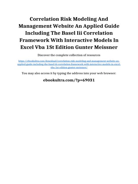 Correlation Risk Modeling And Management Website An Applied Guide Including The Basel Iii Correlation Framework With Interactive Models In Excel Vba Wiley Finance