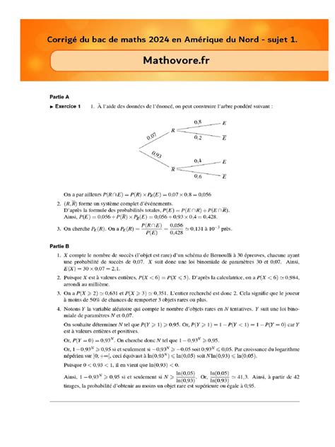 Corrige Bac Maths 2024