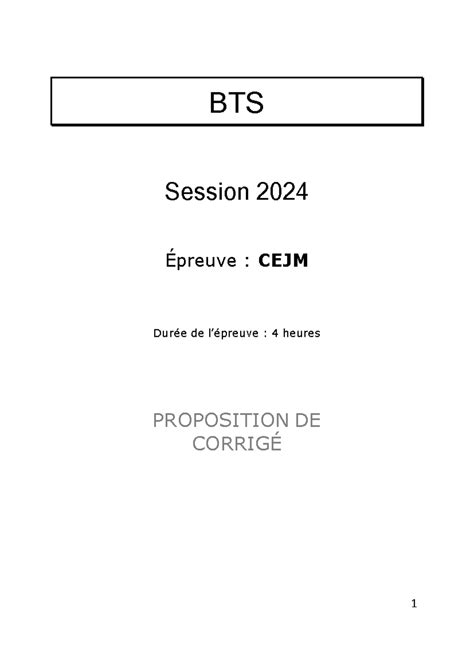 Corrige Bts Cejm 2024