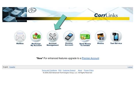 corrlinks main menu