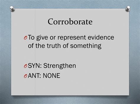 corroboration english