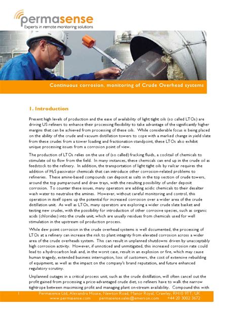Corrosion Potential Refinery Overhead Systems