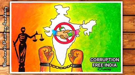 Corruption Free India Drawing