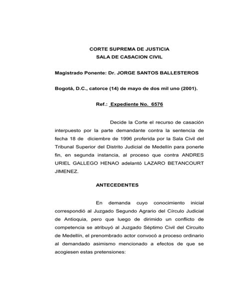 Read Online Corte Suprema De Justicia Sala De Casaci N Civil By 