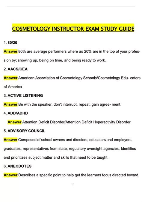 Cosmetology Study Guide And Practice Tests